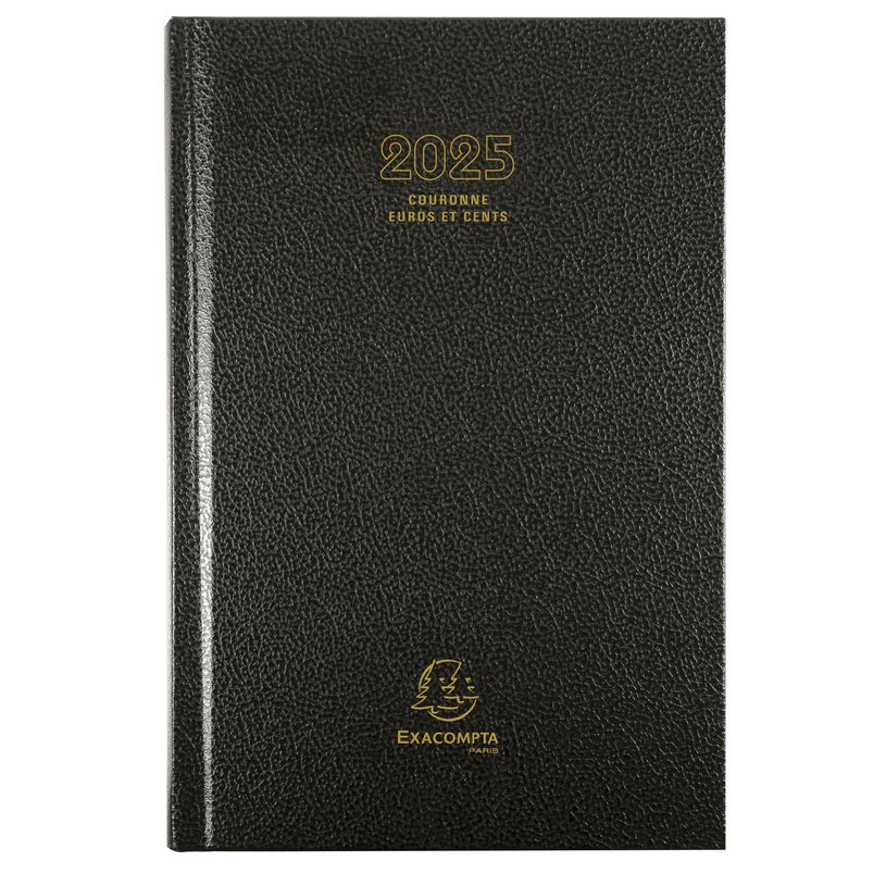3660942007740-Agenda Couronne Euro et cents - 1 jour par page - 11 x 17 cm - noir - Exacompta-P_38471_1-0