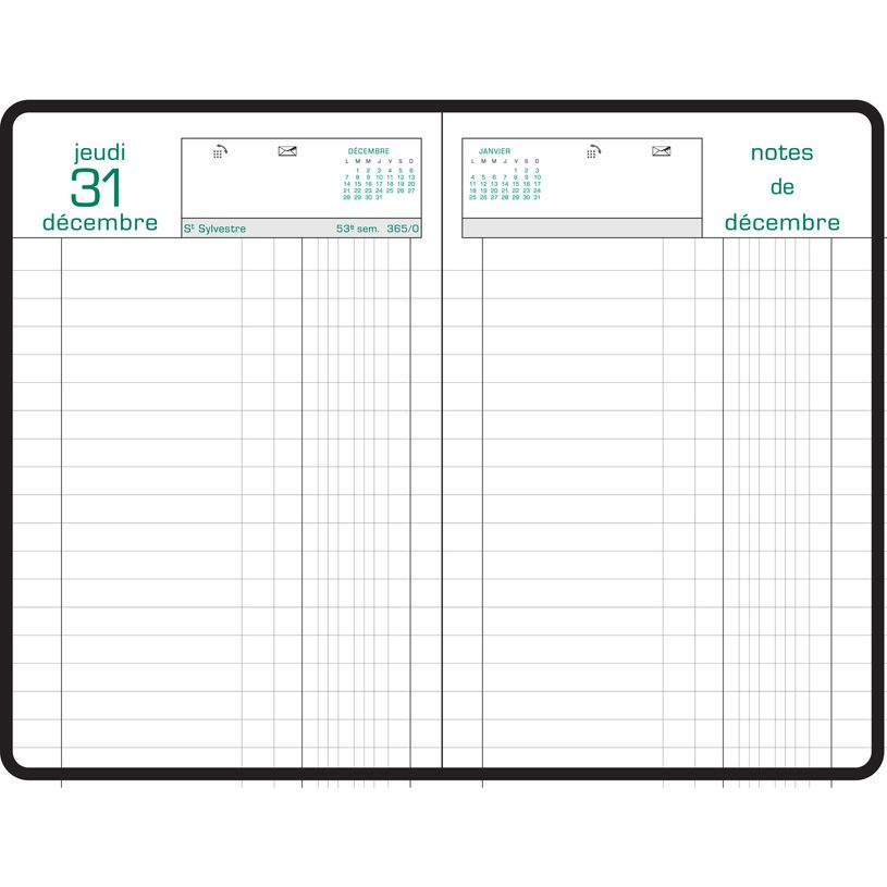 3660942007740-Agenda Couronne Euro et cents - 1 jour par page - 11 x 17 cm - noir - Exacompta-P_38471_2-1