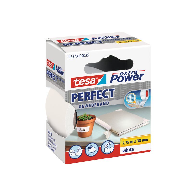 4042448044174-Tesa extra Power Perfect - Ruban adhésif en toile - 38 mm x 2.75 m - blanc-P_56302_1-1