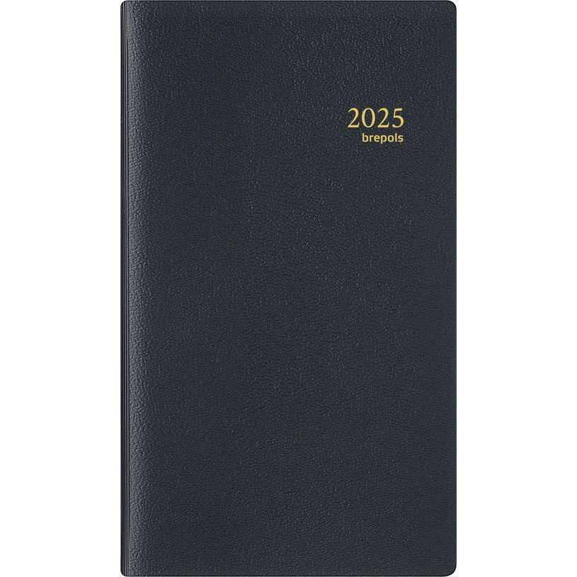 0400000700311-Agenda de poche spiralé Genova Notaplan - 1 semaine sur 2 pages - 9 x 16 cm - noir - Brepols-P_70031_1-0