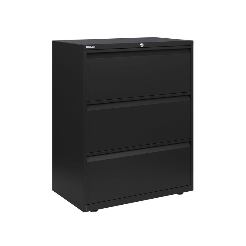 3700339844388-Crédence métallique monobloc -  3 tiroirs - H102 x L80 x P48 cm - noir-P_122803_1-0