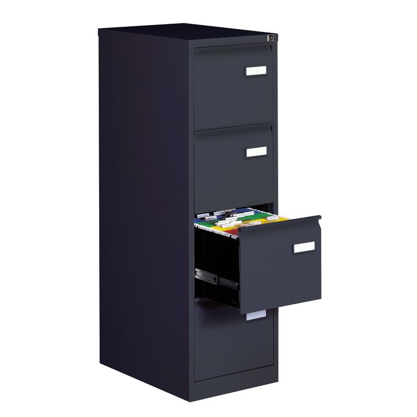 0000001230161-Classeur métallique pour dossiers suspendus - 4 tiroirs - H132 x L41 x P62 cm - anthracite-P_123016_1-0