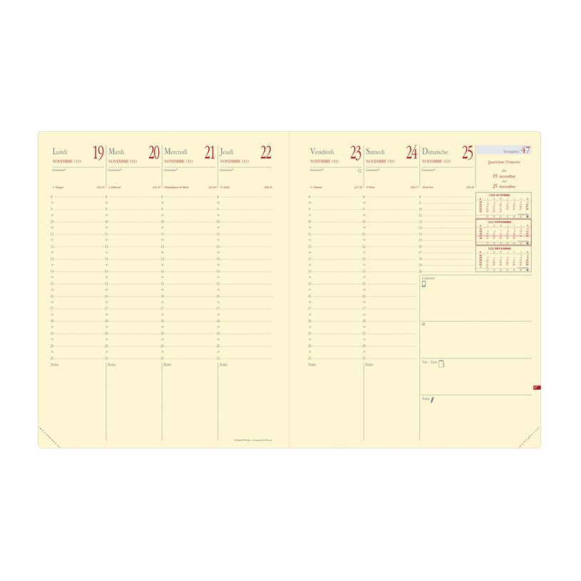 3371010138470-Agenda Impala President Prestige - 1 semaine sur 2 pages - 21 x 27 cm - disponible dans diff