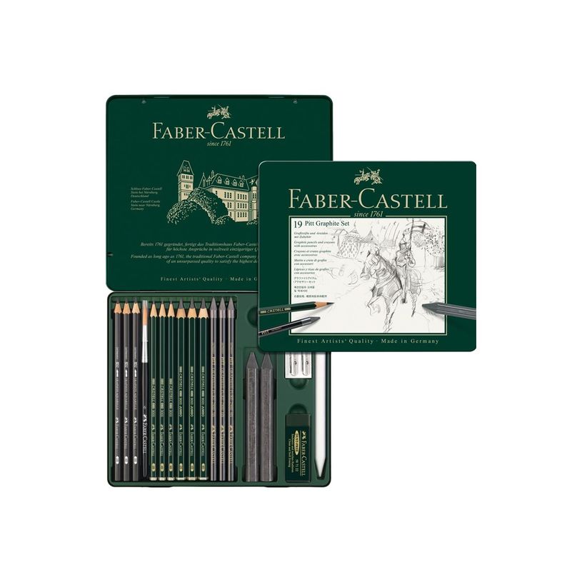 4005401129738-Faber-Castell PITT GRAPHITE - Ensemble de crayons, crayons mélangeurs et de pinceaux-P_300003790_1-1