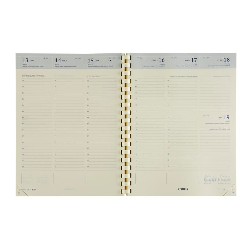 5412303101639-Agenda spiralé Timing - 1 semaine sur 2 pages - 17 x 22 cm - recharge- Brepols-P_300010931_1-0