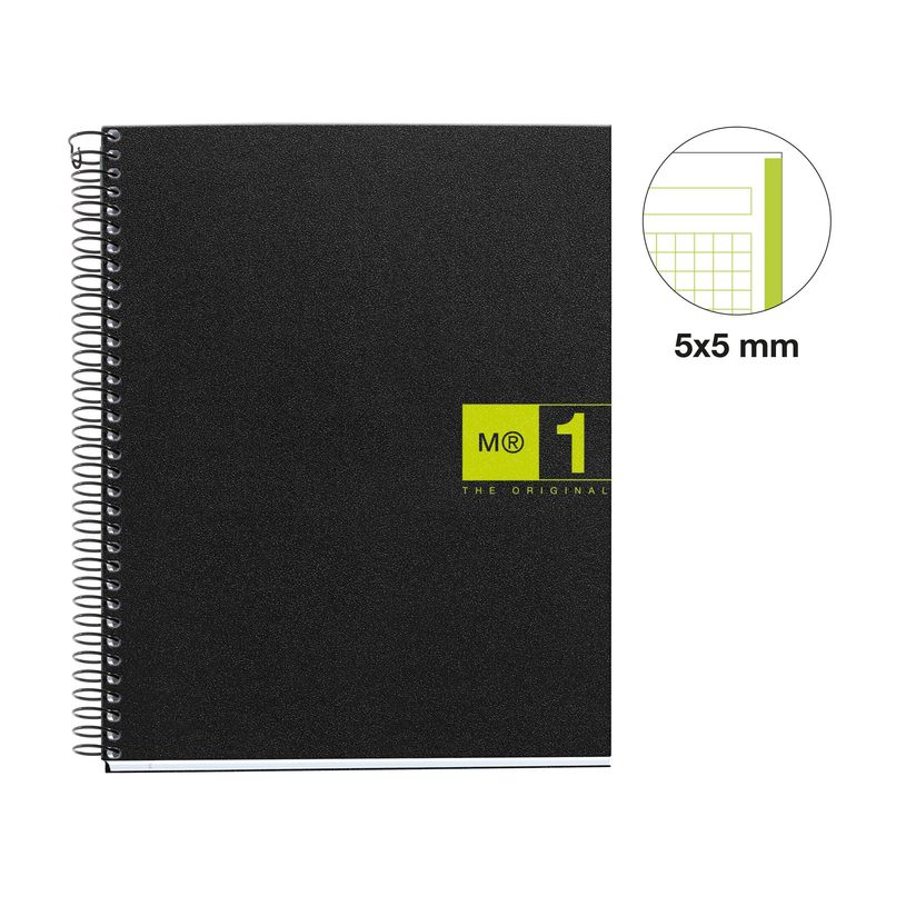 8422593026540-THE ORIGINAL NOTEBOOK, couverture souple, A5, quadrillage 5x5 mm, 80 feuilles de 1 couleur, Miquelrius,--2