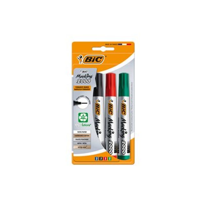 3086120020040-BIC Marking 2000 ECOlutions - Pack de 4 marqueurs permanents - pointe ogive - couleurs ass-P_300054723_1-0