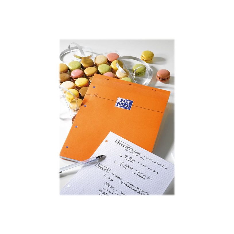 3020121062838-Oxford - Bloc notes - A4 + - 160 pages - petits carreaux - 80G - perforé - orange-P_301211_8-6