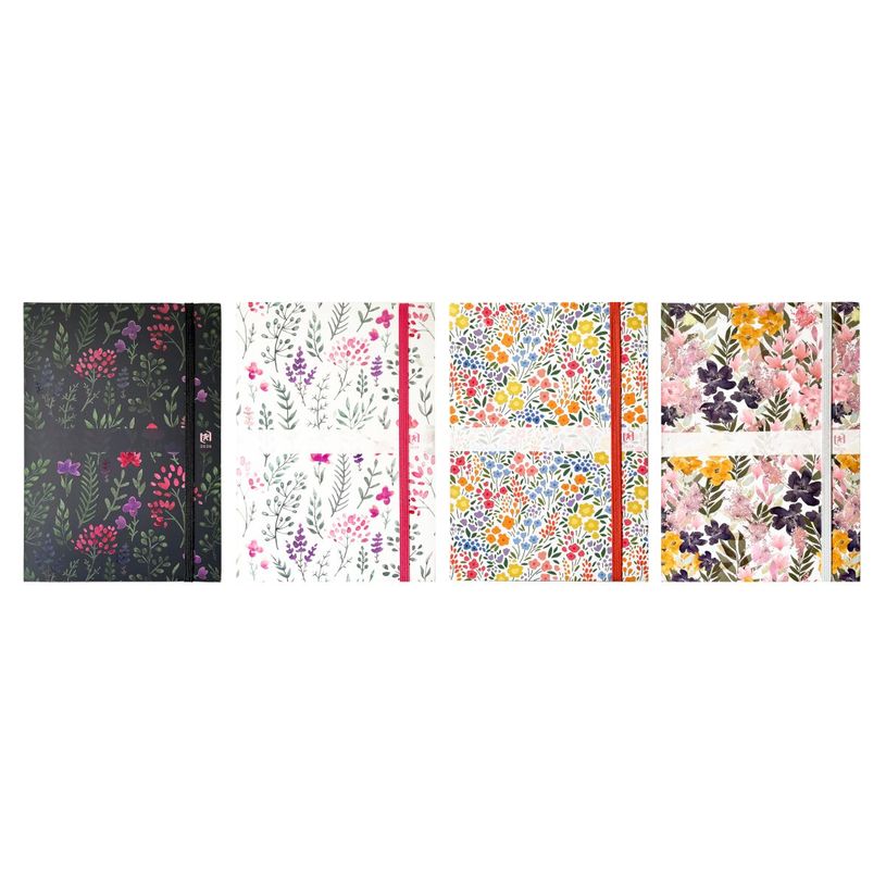 3147280122187-Agenda à élastique Oxford Flowers - 1 jour par page - 15 x 21 cm - disponible dans différentes coule--0