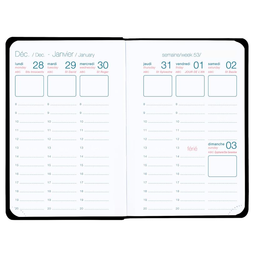 3664447090726-Agenda Céleste - 1 semaine sur 2 pages - 10 x 15 cm - disponible dans différentes couleu-P_400000273_5-3