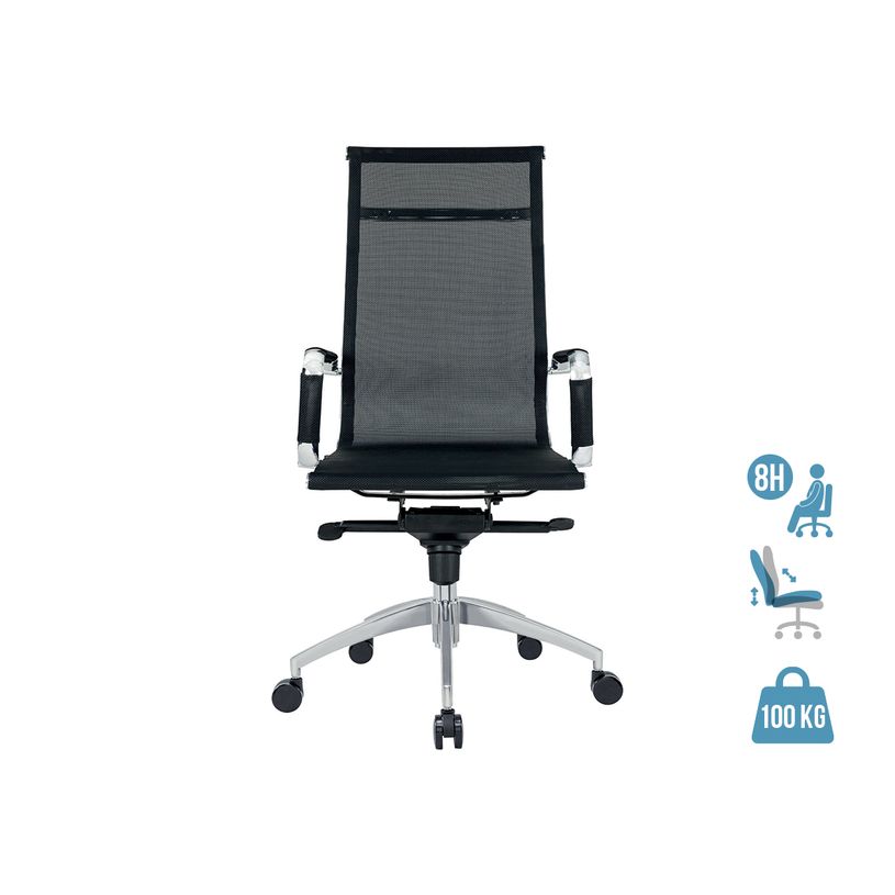 3700339883769-Fauteuil de bureau BRETT - accoudoirs fixes - dossier haut - noir-P_400000334_1-0