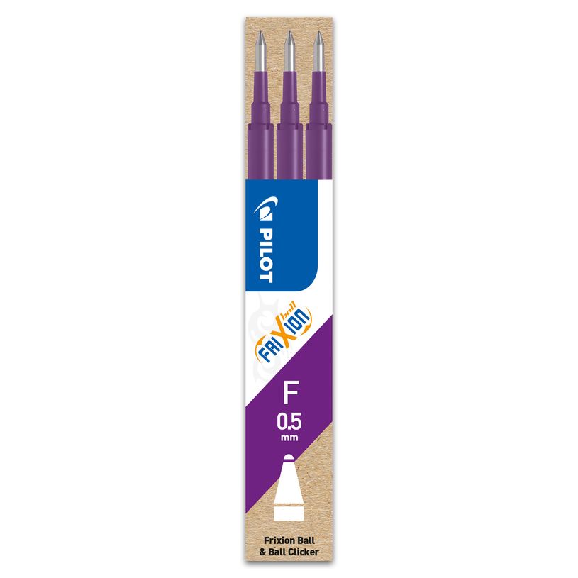 4902505422874-Pilot Frixion Ball - 3 Recharges pour rollers effaçables - 0,5 mm - violet-P_400000409_1-0
