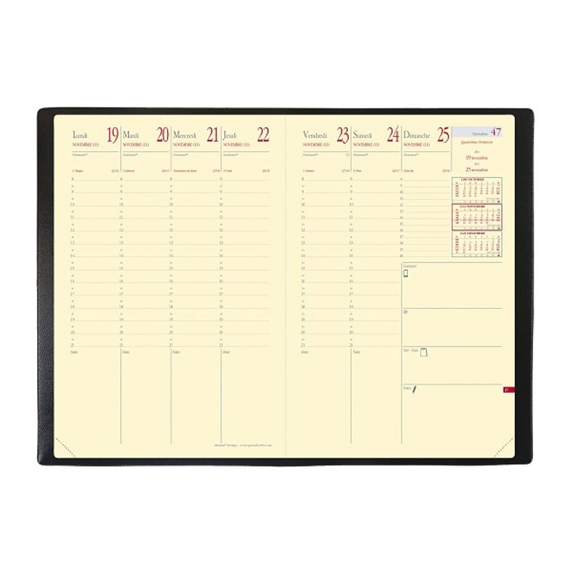 3371010444175-Agenda Sahara Minitre Prestige avec répertoire - 1 semaine sur 2 pages - 16 x 24 cm - rou-P_400000763_3-1
