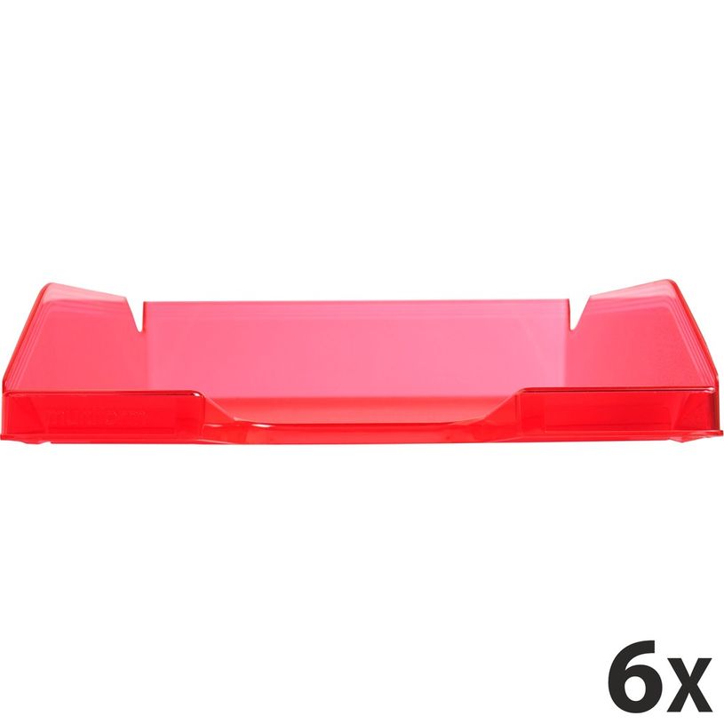 9002493013094-Exacompta COMBO - 6 Corbeilles à courrier framboise translucide-P_400001729_1-0