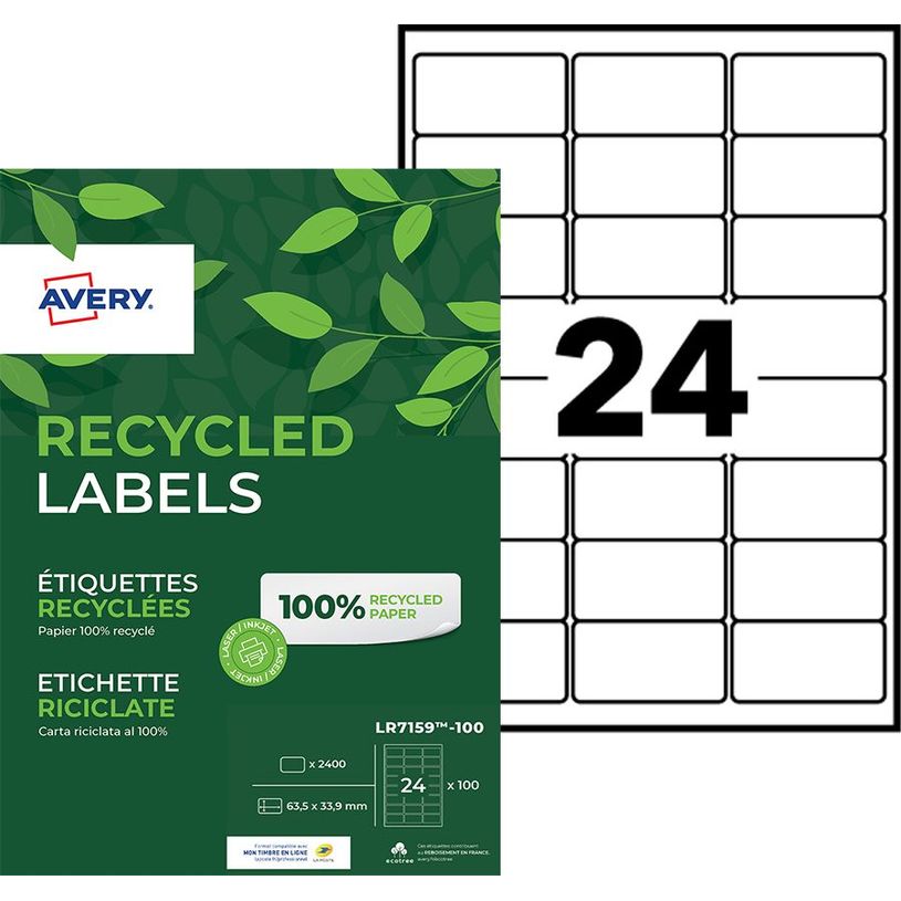 5014702015885-Avery - 2400 Étiquettes adresse recyclées blanches - 63,5 x 33,9 mm - Impression laser --P_400002008_1-0