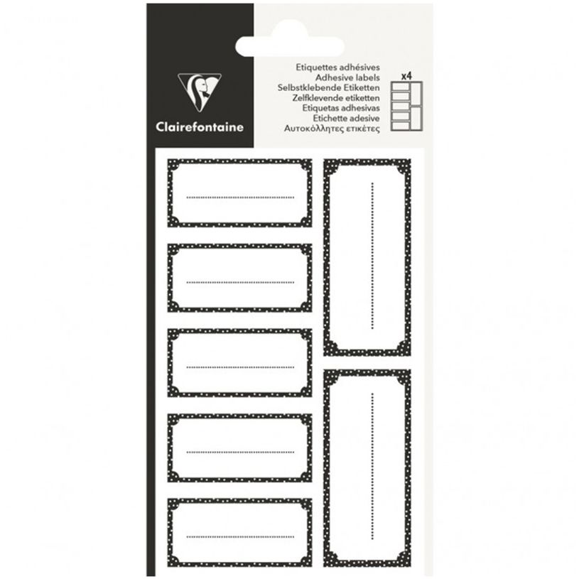 3329686170584-Clairefontaine Eurowrap Excellia - 28 Étiquettes cadeau - 8 x 16 cm - noir-P_400002908_1-0