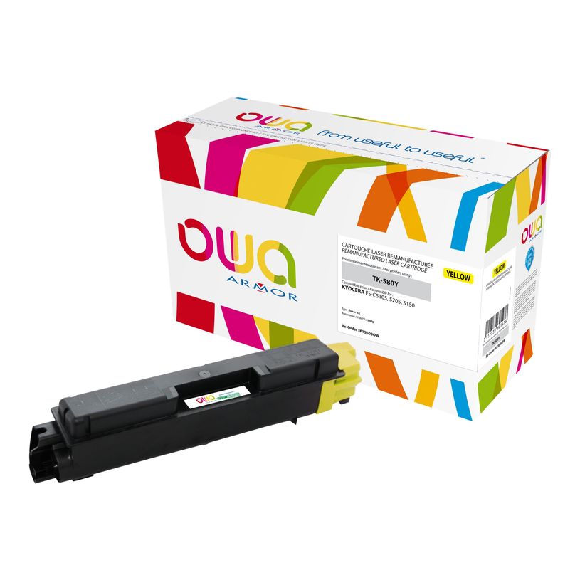 3112539605476-Cartouche laser compatible Kyocera TK-580 - jaune - Owa K15608OW-P_400003269_1-0