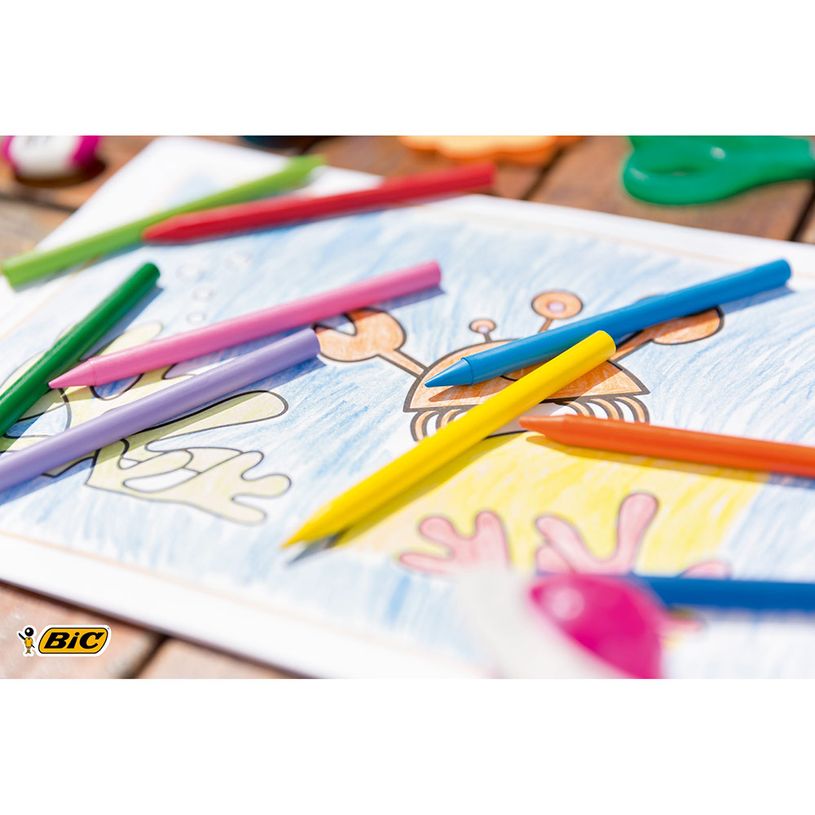 3270220000358-BIC Kids Plastidecor - 18 Craies de coloriage à la cire - couleurs vives-P_400003854_3-2