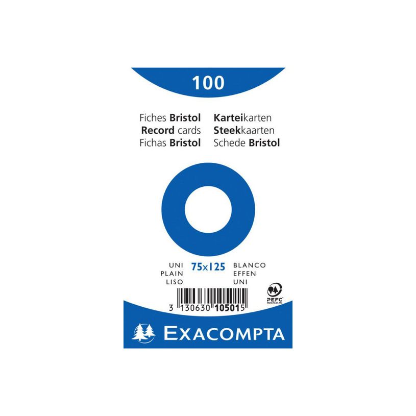 3130631105014-Exacompta - 20 Packs de 100 Fiches Bristol - 7,5 x 12,5 cm - unies - non perforées - blan-P_400005601_2-1