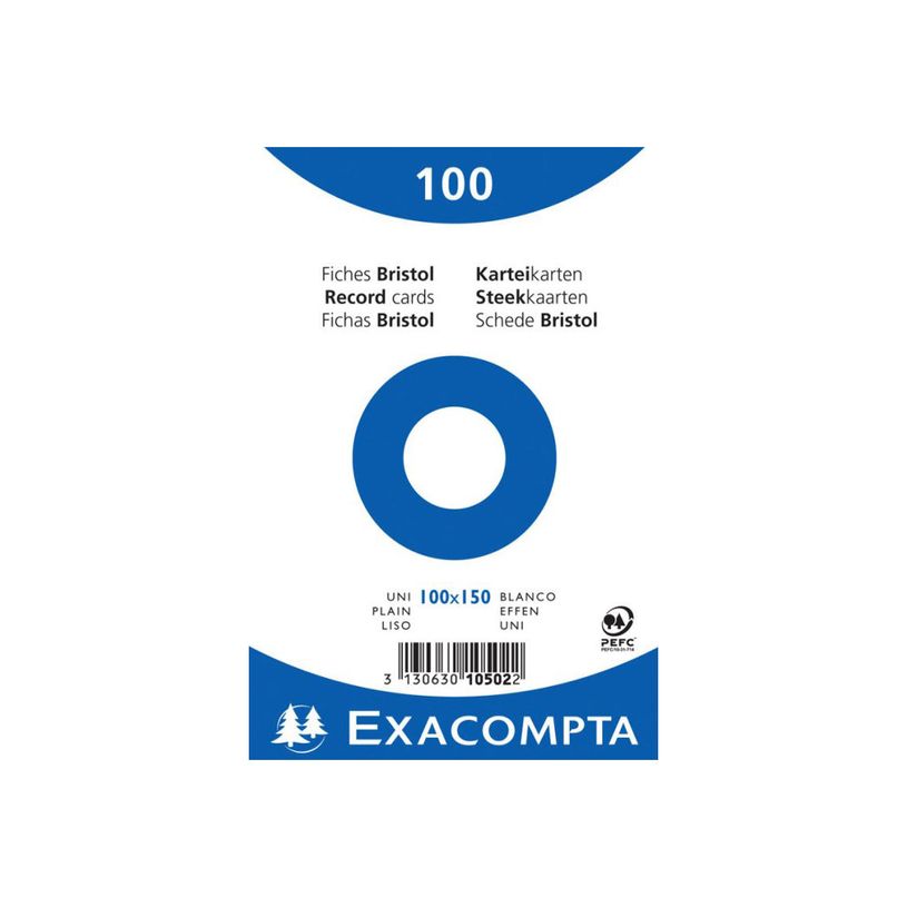 3130631105021-Exacompta - 20 Packs de 100 Fiches Bristol - 10 x 15 cm - unies - non perforées - blanc-P_400005602_2-1