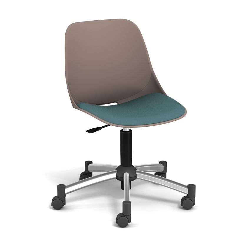 3660916000999-Chaise PALM - coque taupe - assise vert - base chromé-P_400005751_1-0