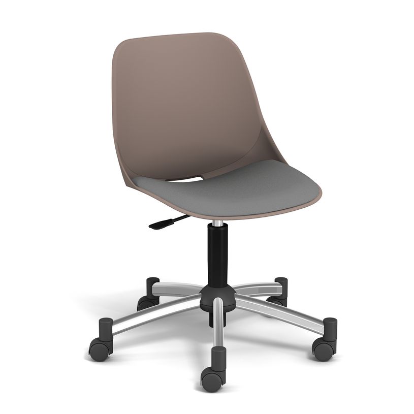 3660916001002-Chaise PALM - coque taupe - assise gris clair - base chromé-P_400005752_1-0