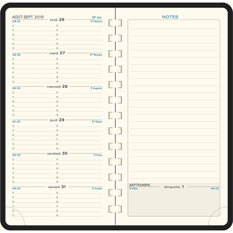 0404000073307-Espace 17S - Recharge Agenda spiralé 1 semaine sur 2 pages - 9 x 17,5 cm - Janvier à Dé-P_400007330_2-0