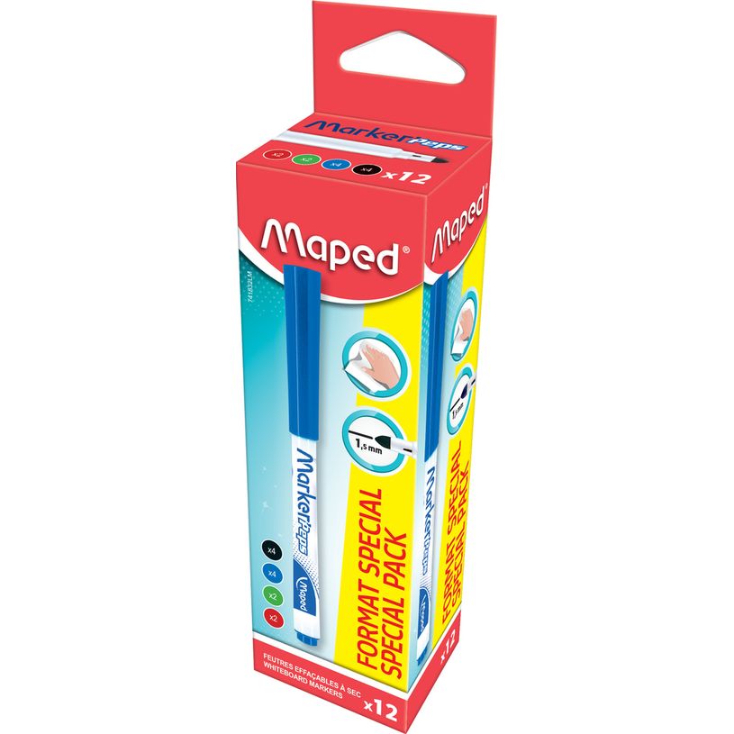 3154147418321-Maped Marker'Peps - Pack de 12 marqueurs effaçables - pointe fine - couleurs assorties-P_400008436_1-0