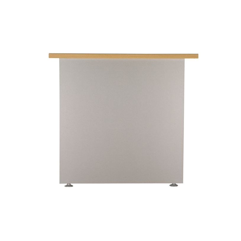 3253310174979-Bureau droit DUAL - L140 - Pieds blanc - plateau imitation Hêtre-P_400008992_4-2