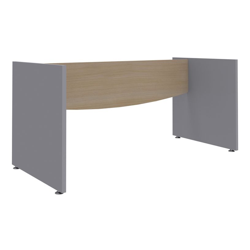 3253310174979-Bureau droit DUAL - L140 - Pieds blanc - plateau imitation Hêtre-P_400008992_5-3