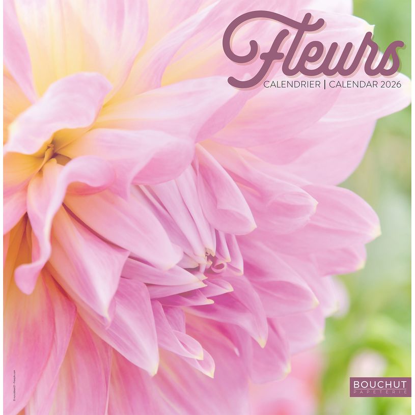 3592930027068-Calendrier illustré BOUCHUT 30 x 30 cm FLEURS Pefc 70 %--0