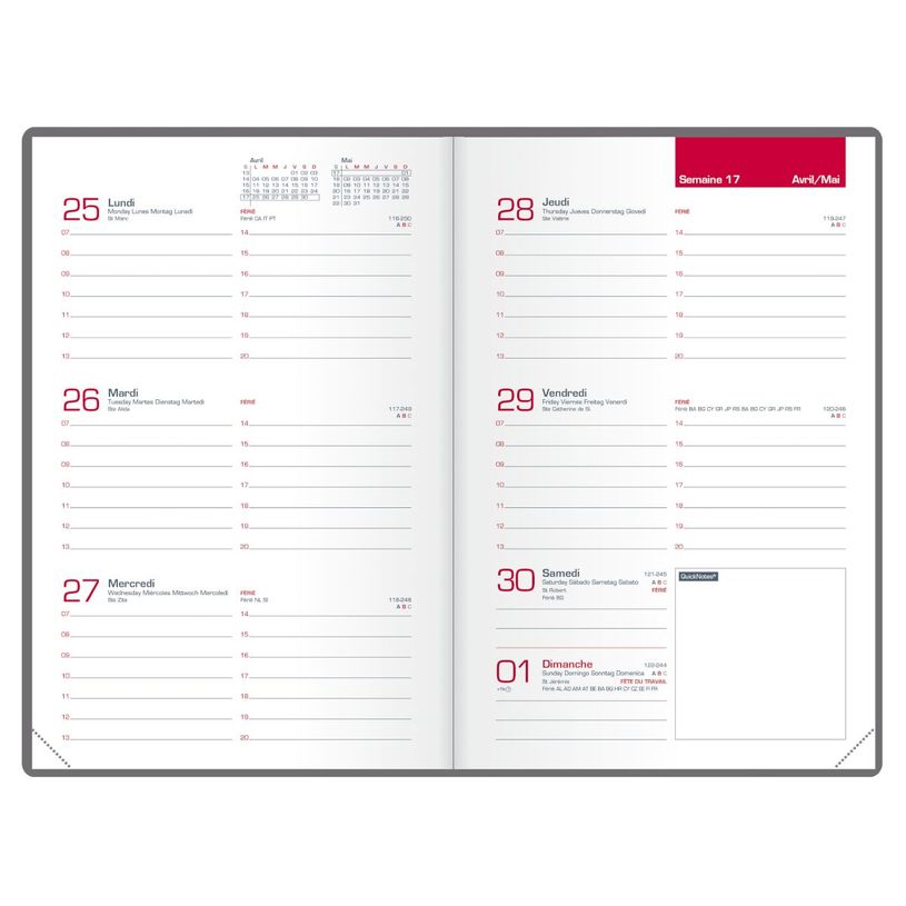 3147280219245-Agenda Oxford Senso - 1 semaine sur 2 pages - 10 x 15 cm - bleu - Hamelin--1