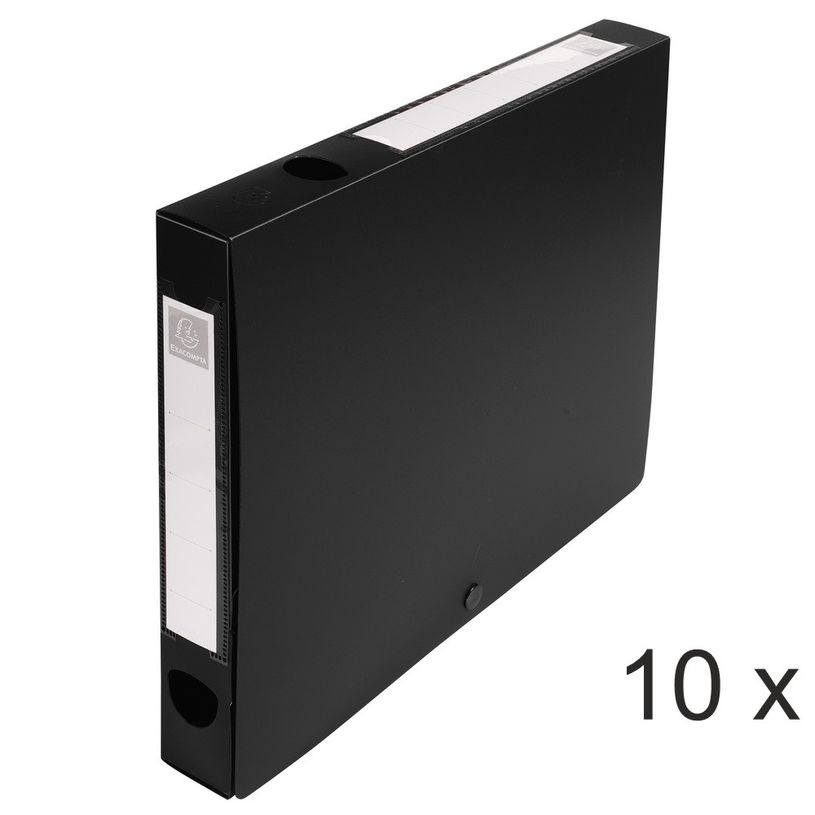 3130632546311-Exacompta - 10 Boîtes de classement à pression - dos 40 mm - noir - polypro-P_400010586_1-0