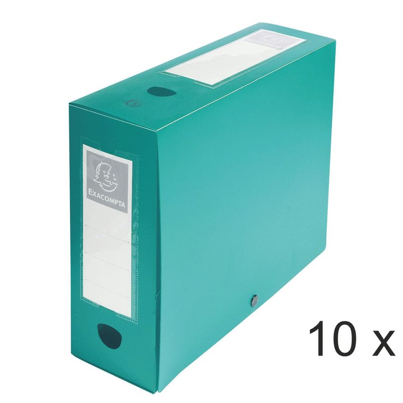 3130632599331-Exacompta - 10 Boîtes de classement à pression - dos 100 mm - vert - polypro-P_400010599_1-0