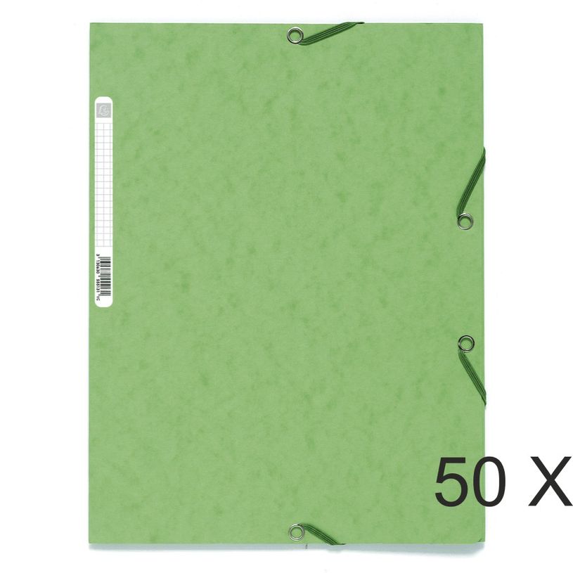 3130638555133-Exacompta - 50 Chemises à 3 rabats - A4 - vert tilleul-P_400011095_2-0