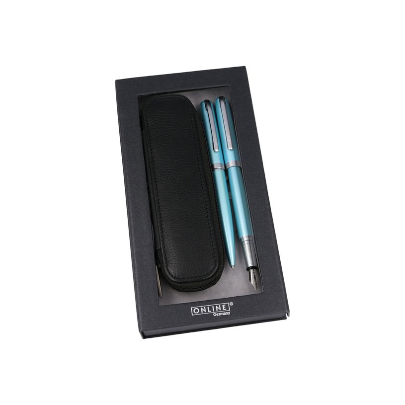 4014421346469-Online Eleganza - Parure stylo à bille/stylo plume - turquoise satin-P_400011438_3-2