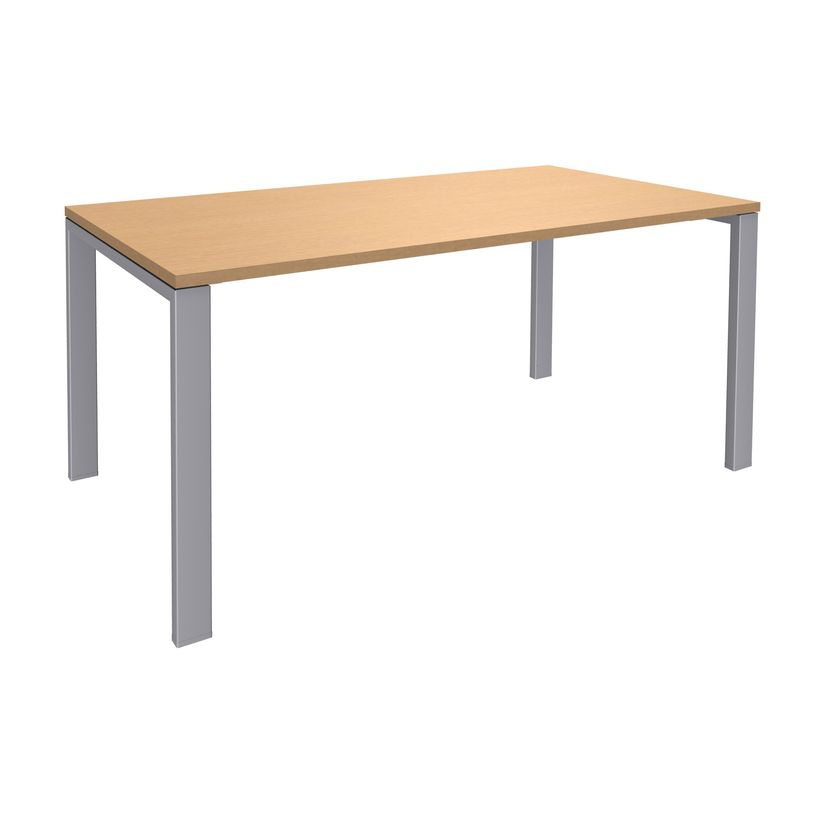 0404000120773-Bureau simple IRIS - L140 cm - Pieds aluminium - plateau imitation Hêtre-P_400012077_1-0