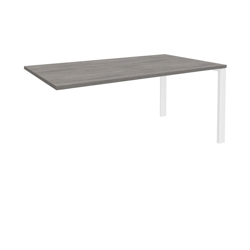 0404000121282-Bureau simple IRIS - L140 cm - Plan suivant - Pieds blanc - plateau imitation Chêne gris-P_400012128_1-0