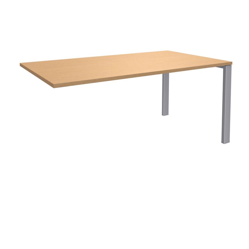 0404000121374-Bureau simple IRIS - L160 cm - Plan suivant - Pieds aluminium - plateau imitation Hêtre-P_400012137_1-0