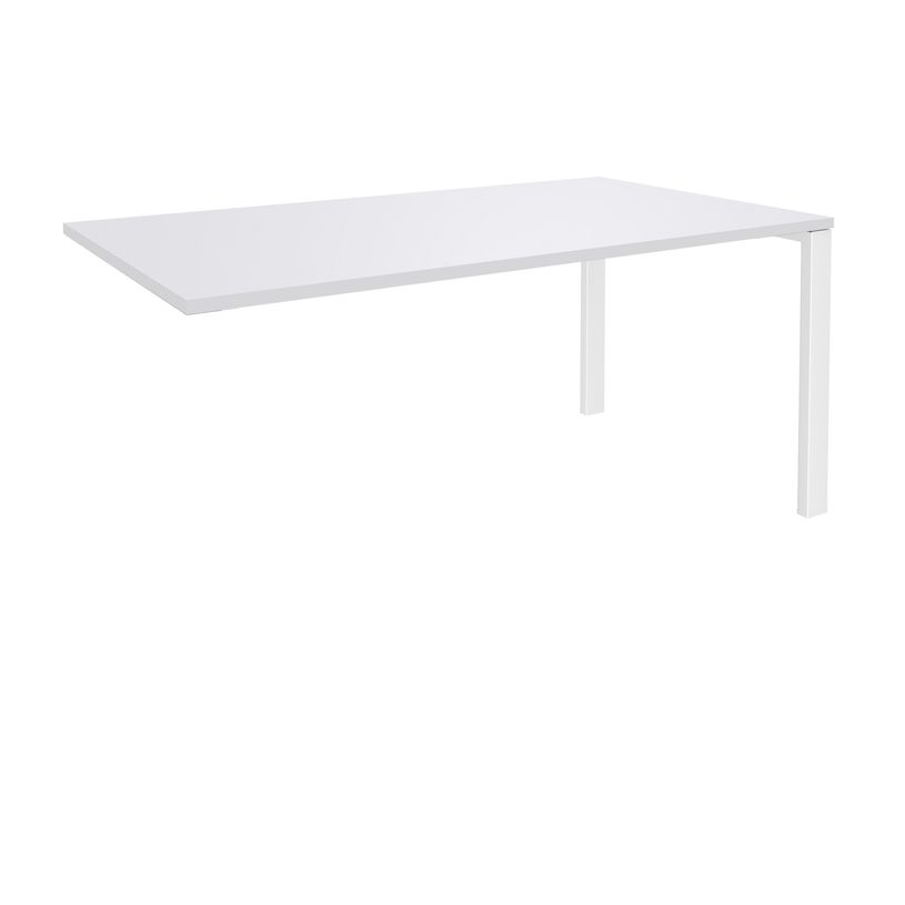 0404000121466-Bureau simple IRIS - L180 cm - Plan suivant - Pieds blanc - plateau Blanc perle-P_400012146_1-0