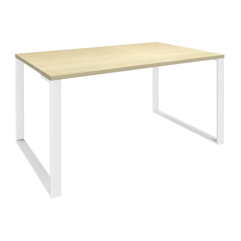 0404000123118-Bureau droit LOFTER - L180 cm - Plateau imitation Erable - pied Blanc-P_400012311_1-0
