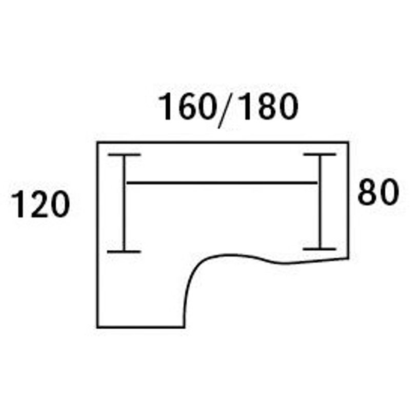 0404000123545-Bureau compact LOFTER - L180 cm - Retour à gauche - Plateau imitation Merisier - pied Carbone - (pied de renfort obligat-P_400012354_2-1