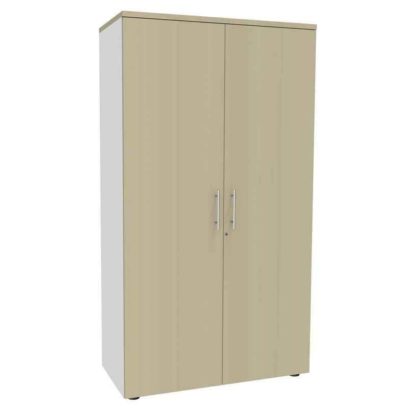 0404000124634-Armoire haute EXPRIM/LOFTER/LEVEL - H180 x L80 x P47 - 2 portes - Corps Blanc perle - Dess-P_400012463_1-0