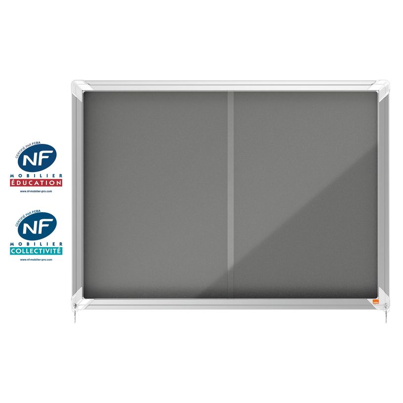 5028252611589-Nobo - Vitrine d'affichage - 8 feuilles A4 - surface en feutre gris - porte coulissante - 92,2 x 66,5 x--0