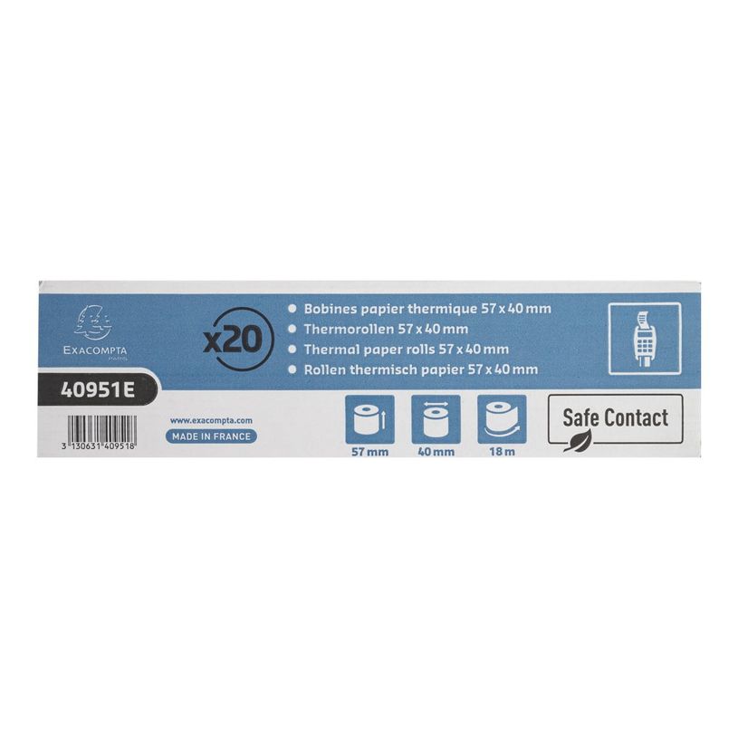 3130631409518-Exacompta - 20 Bobines thermiques - rouleaux TPE Safecontact - 1 pli - 57 x 40 x 12 mm - 1-P_400013479_5-2