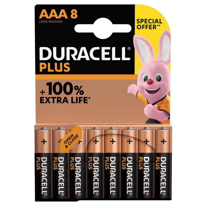 5000394141384-DURACELL 100 % Plus offre spéciale - 8 piles alcalines - AAA LR03-P_405111168_1-0
