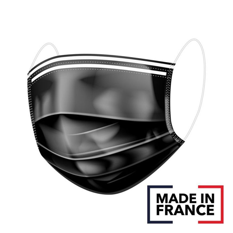 0404051112369-Boîte de 50 masques chirurgicaux "made in France"  (non stériles) - type II R - noir-P_405111236_2-1