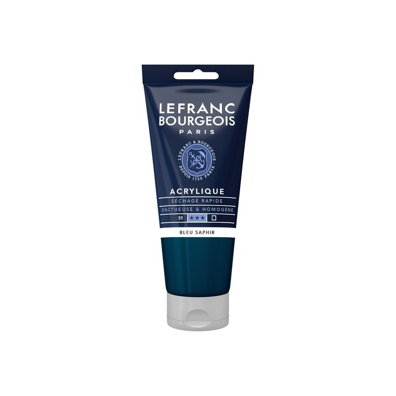 3013643004462-Lefranc Bourgeois - Peinture acrylique - bleu saphir - 80 ml-P_405111363_1-0