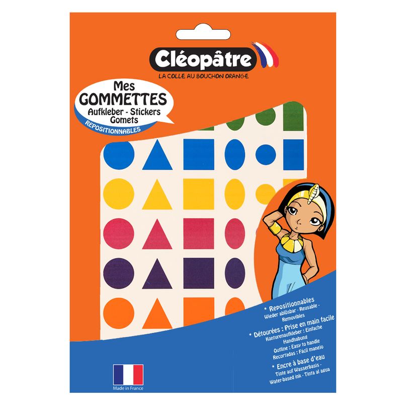 3700162300303-Cléopâtre - 192 gommettes géométriques - 8 couleurs - repositionnables-P_405113480_5-2