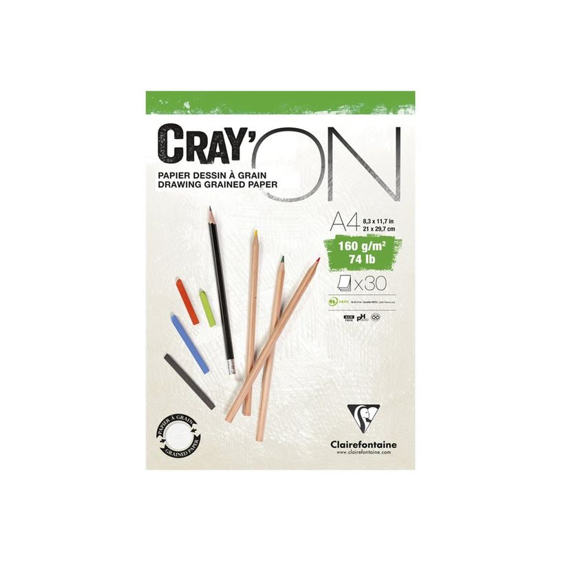 3329689750271-Clairefontaine Cray'On - Bloc papier à dessin - A4 - 30 feuilles-P_405114366_3-2